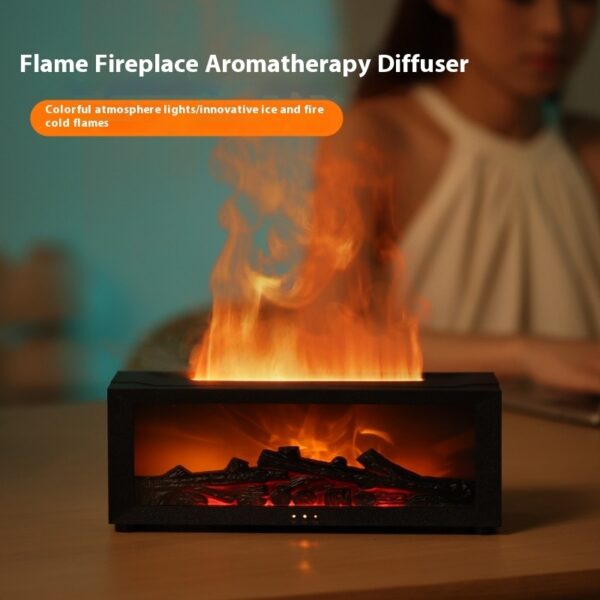 Fireplace Seven-color Ambience Light Desktop Small Flame Humidifier Household Fireplace Flame Aroma Diffuser - Image 5