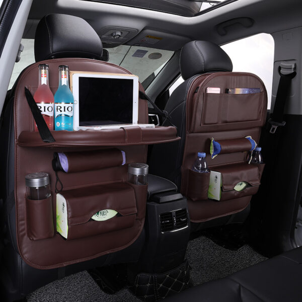 Leather Car Seat Back Hanging Bag Car Storage Bag - Image 3