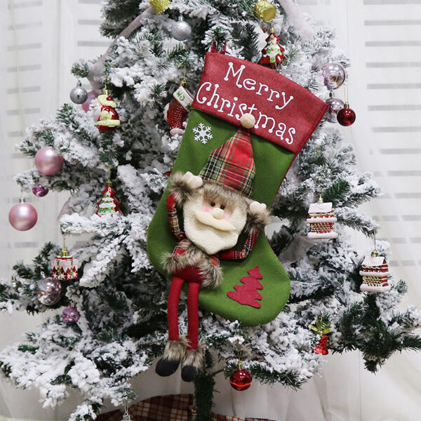 2024 New Year Xmas Big Stockings Set Decorations Christmas 3D Plush Big Sock Christmas Tree Pendant Decorating Supplies - Image 4