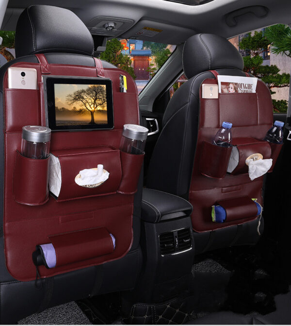 Leather Car Seat Back Hanging Bag Car Storage Bag - Image 4