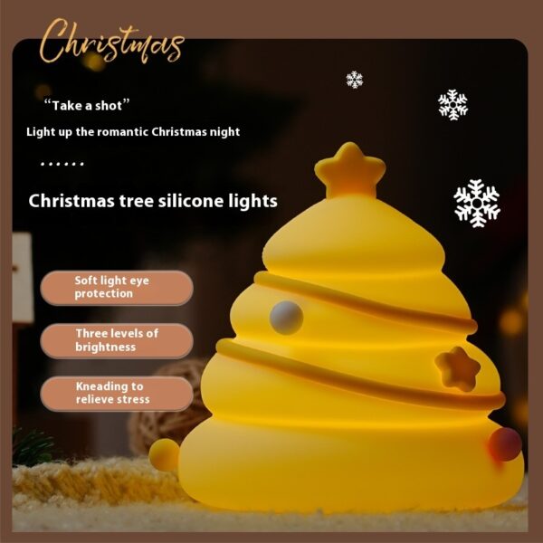 Christmas Tree Silicone Night Lights USB Rechargeable Eye Protection Table Lamp Cute Cartoon Kid Birthday Gifts Atmosphere Decor - Image 4