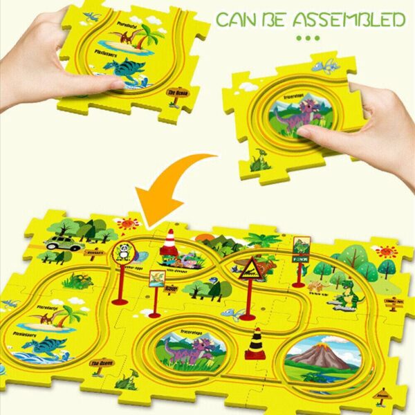 DIY Car Track Puzzle Play Set Preschool Educational Montessori Toy Gift For Kids - Image 4