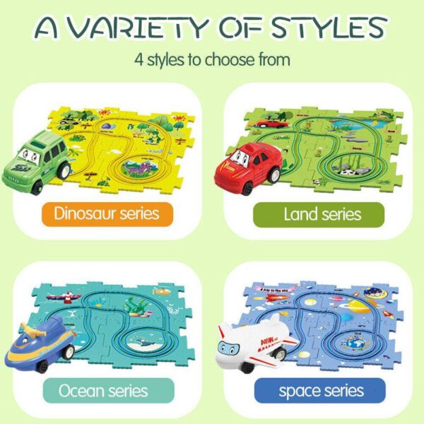 DIY Car Track Puzzle Play Set Preschool Educational Montessori Toy Gift For Kids - Image 5