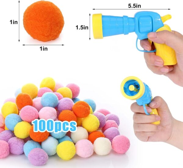 Cat Toy Ball Launcher Gun Cat Fetch Toy Gun Shooter Plush Ball Shooting Gun With 20Pcs Pom Pom Balls  Toys Interactive For Indoor Cats - Image 5