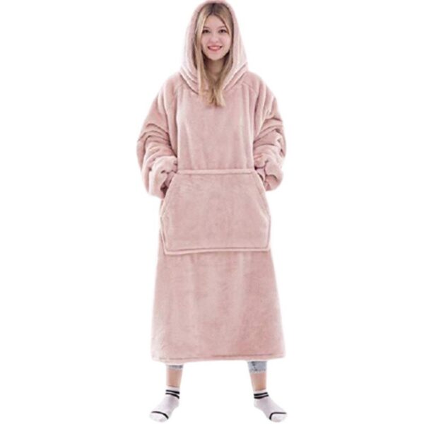 Flannel Thick Warm Blanket Hoodie - Image 5