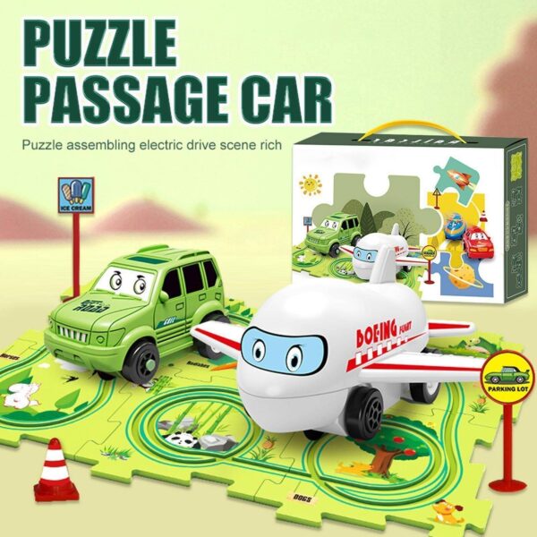 DIY Car Track Puzzle Play Set Preschool Educational Montessori Toy Gift For Kids - Image 2