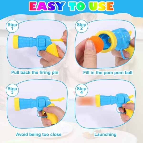 Cat Toy Ball Launcher Gun Cat Fetch Toy Gun Shooter Plush Ball Shooting Gun With 20Pcs Pom Pom Balls  Toys Interactive For Indoor Cats - Image 3