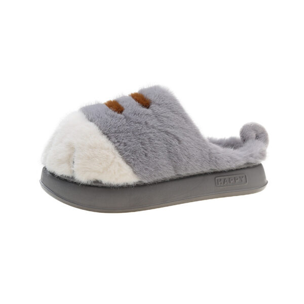 European And American Plus Size Closed Toe Fur Slipper Winter - Image 4