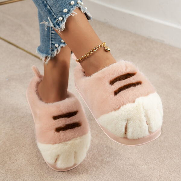 European And American Plus Size Closed Toe Fur Slipper Winter - Image 2