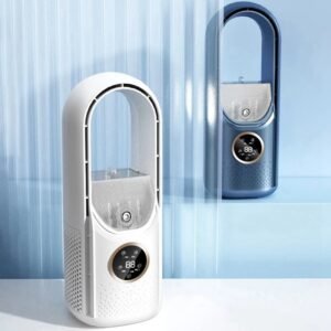 Portable USB Air Cooler Leafless Electric Fan Silent Timer Air Conditioner Cooling Fan Humidifier Conditioning Fan