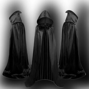 Halloween Cloak Costumes Wizard Cloak For Children Hooded Capes Mantle Black Party Decoration - Black, 120cm