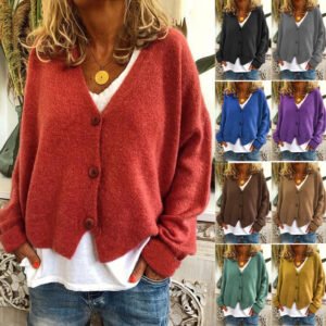 Women's Knit Cardigan Sweater Casual Long Sleeve Open Front Outerwear Top for Daily Wear