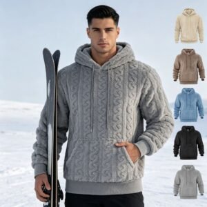 Men's European Size Autumn And Winter Double-sided Arctic Fleece Pullover Hoodie For Sports And Outdoor Casual Wear
